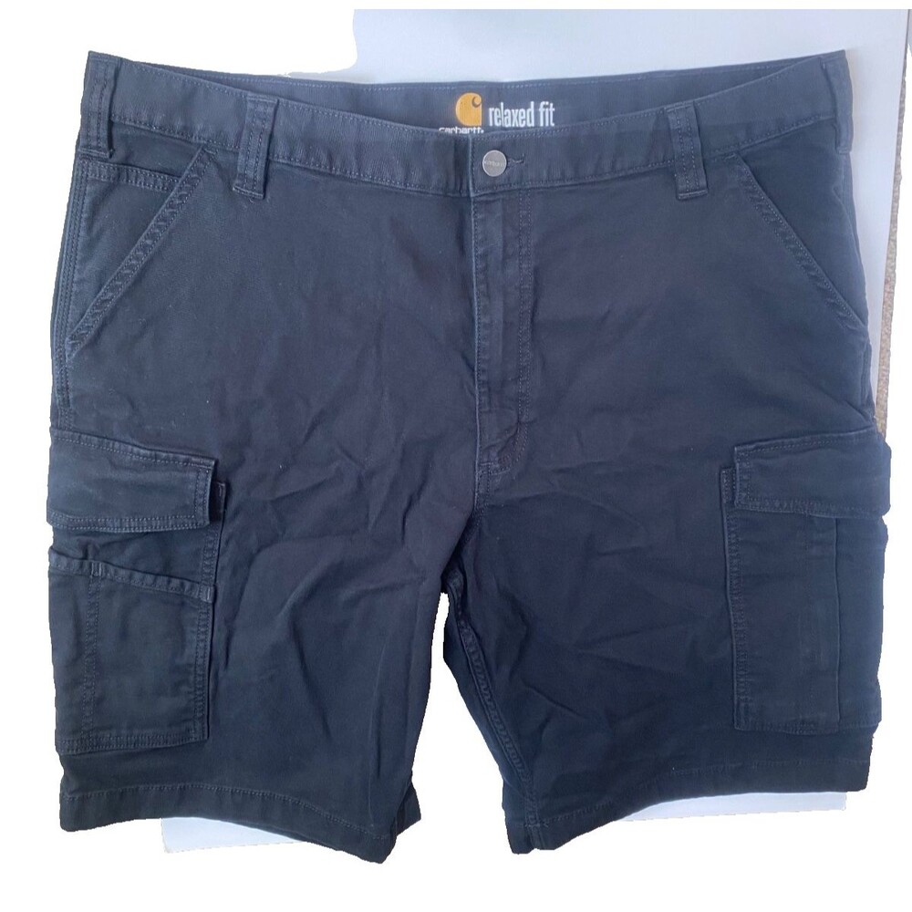 Carhartt Relaxed-Fit  Tappen Cargo Shorts Academy Black Side Pockets  -Size 42